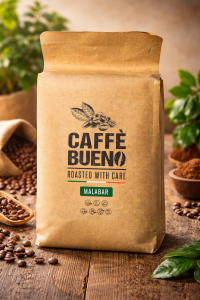 Kawa Ziarnista  Indie Monsooned Malabar Caffe Bueno Arabica 100%  1 KG 